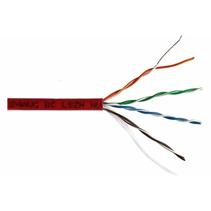 Кабель Cu UTP, Внутренний, 4x2x0.51, бухта 305м., Cat5e, LSZH, Lanmaster (LAN-5EUTP-LSZH-RD)