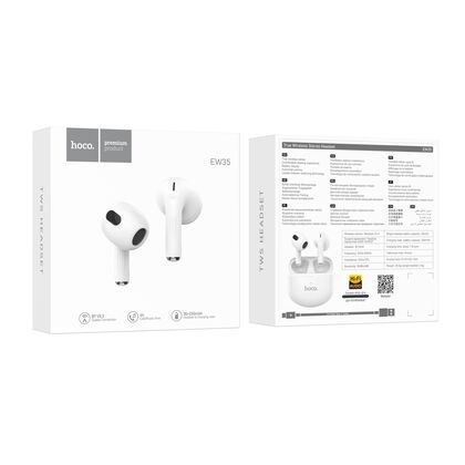 TWS наушники HOCO EW35 Sonido, вкладыши, микрофон, белый (6931474788856)
