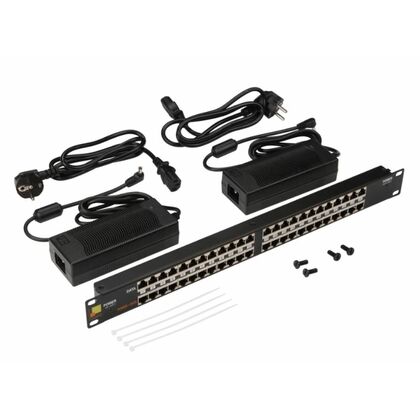 Патч-панель 19" 1U, 24 порта, Cat5e, + POE 120W, Lanmaster (LAN-PP24-POE/ A2)