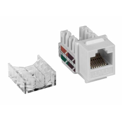 Гнездо вставка RJ-45 (Keystone) Cat5e, 90 градусов, Lanmaster, белый (TWT-OK45UTP/ 5E-WH)