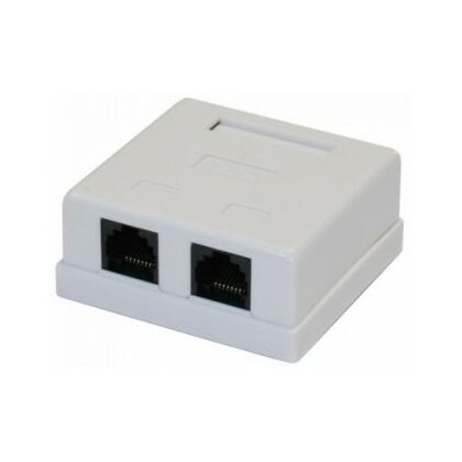 Розетка комбинированная RJ-45/ RJ-12 внешняя, двойная Lanmaster (TWT-SM2-4512-WH)
