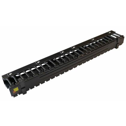 Организатор кабельный 19'' 1U с крышкой, черный Lanmaster (LAN-ORG/ CV-1U)