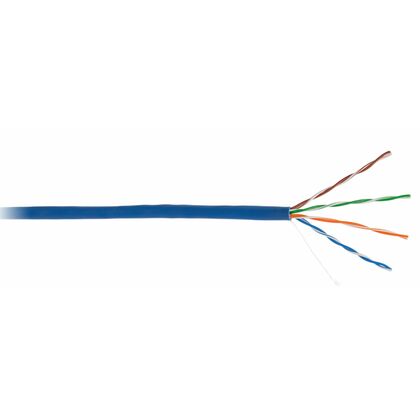Кабель Cu UTP, Внутренний, 4x2x0.47, бухта 305м., Cat5e, NetLan (EC-UU004-5E-PVC-BL)