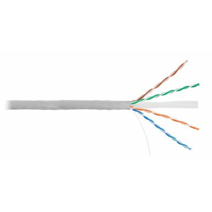Кабель Cu UTP, Внутренний, 4x2x0.51, бухта 305м., Cat6, NetLan (EC-UU004-6-PVC-GY)
