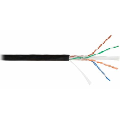 Кабель Cu UTP, Внешний, 4x2x0.51, бухта 305м., Cat6, NetLan (EC-UU004-6-PE-BK)