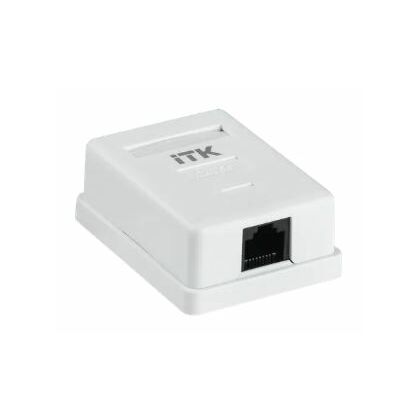 Розетка компьютерная RJ-45 CAT5e, внешняя, одинарная ITK (CS2-1C5EU-12-G)