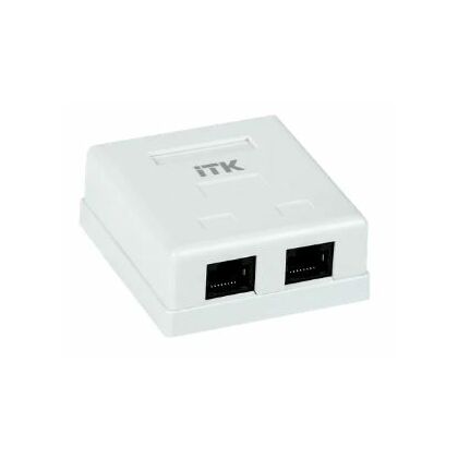 Розетка компьютерная RJ-45 CAT5e, внешняя, двойная ITK (CS2-1C5EU-22-G)
