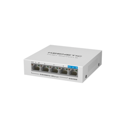 Неуправляемый POE-коммутатор 05 портов Keenetic KN-4610 ( 5x1Гбит/ с, 4xPOE, PoE‑бюджет 60 Вт) корпус - металл