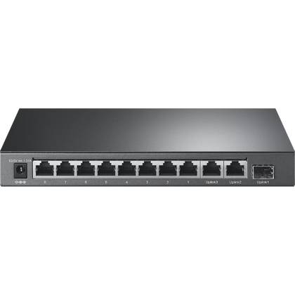 Неуправляемый POE-коммутатор 11 портов TP-Link SMB TL-SL1311P ( 8x100Мбит/ с 2x1Гбит/ с, 1xSFP, 8xPOE, PoE‑бюджет 65 Вт) корпус - металл