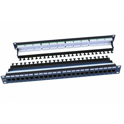 Патч-панель 19", 1U, 24 порта, категория 6, Dual IDC, неэкранированная, Hyperline (PP3-19-24-8P8C-C6-110D)