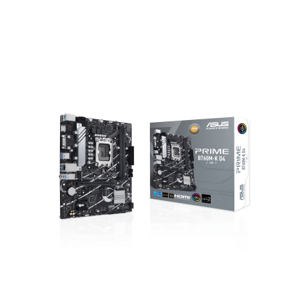 Материнская плата Asus LGA1700: PRIME B760M-K D4 [B760, 2*DDR4, 1*PCIEx16, 2*PCIEx1, 4*Sata3, 2*M.2, 4 порта*USB3, D-Sub, HDMI, microATX]