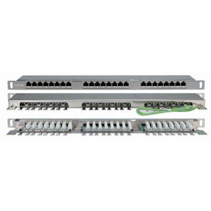 Патч-панель 19", 0,5U высокой плотности, 24 порта, категория 5e, Dual IDC, экранированная, Hyperline (PPHD-19-24-8P8C-C5E-SH-110D)