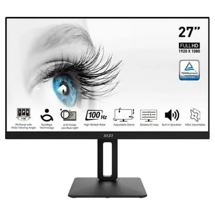 Монитор 27" MSI MP271AP черный (IPS, 1920х1080, 100 Гц, 1 ms, 300 cd/ m2, 1000:1, audio: 2х2 Вт, DPх1, HDMIх1, VGAх1)