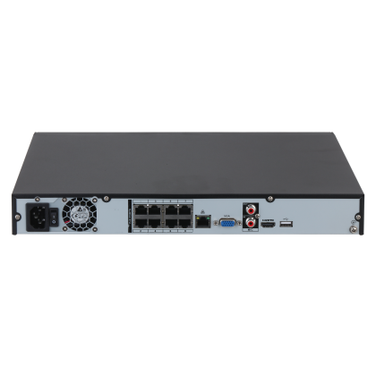 Видеорегистратор IP 8-канальный Dahua 8 портов POE, бюджет 130 Вт, HDD до 20Tb (DHI-NVR4208-8P-4KS3)