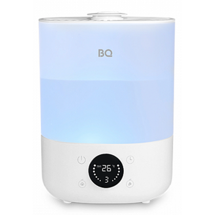 Увлажнитель воздуха BQ HDR1009 белый (объем - 4,0 л,  площадь - 20 м²,  управление: сенсорное,  расход воды - 300 мл/ ч)