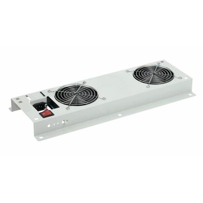 Вентиляторный модуль телекоммуникационный 19" (2 вентилятора, выключатель, Ш480xВ45xГ188), серый ITK (FM35-21M)