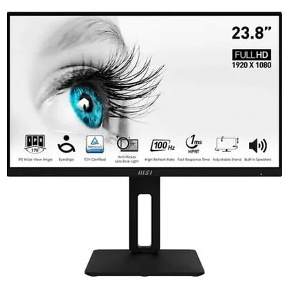 Монитор 23.8" MSI MP242AP черный (IPS, 1920х1080, 100 Гц, 1 ms, 300 cd/ m2, 1000:1, DPх1, HDMIх1, VGAх1)