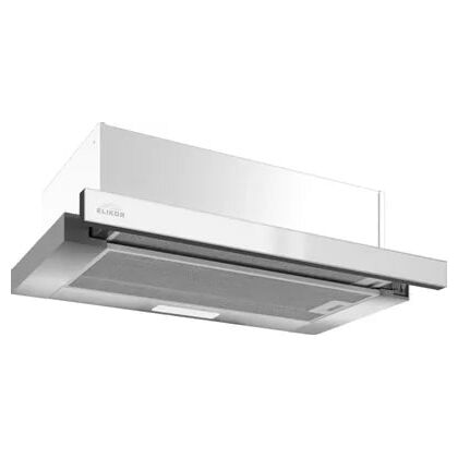 Вытяжка встраиваемая Elikor Glass 60Н-400-В2Д нержавеющая сталь/ стекло белое (400 м³/ ч, управление - кнопки, размер - 60 x 17.4  x 30.7 см)