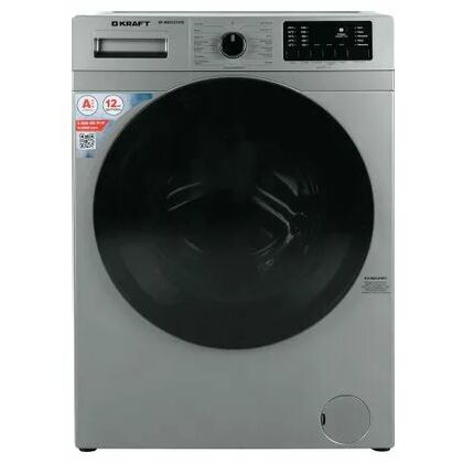 Стиральная машина фронт./ с паром Kraft KF-MDS12147G серебристый, 12 кг, инвертор, глубина - 59 см, отжим - 1400 об/ мин