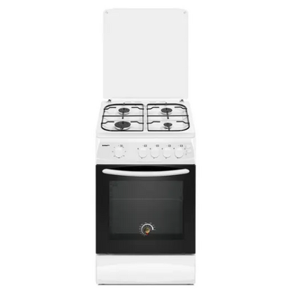 Плита газовая Kraft KF-FSK5407AGW белый (газ-к конф.+дух., э/ поджиг конфорок, конфорок - 4, духовка газовая, решетки сталь)