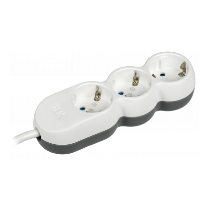 Удлинитель У03 3 места 2P+PE/ 3м 3х1,5мм2 16А/ 250В UNO, IEK (WYP53-16-03-03-Z)