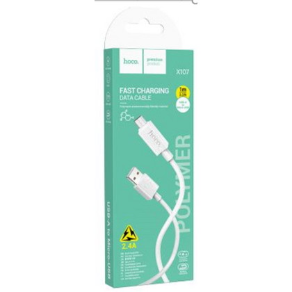 Кабель USB HOCO X107 Favor (MicroUSB, 1м, пластик, белый)