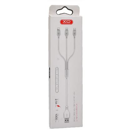 Кабель USB -XO- NB103 (Type-C/ Lightning/ MicroUSB, белый)