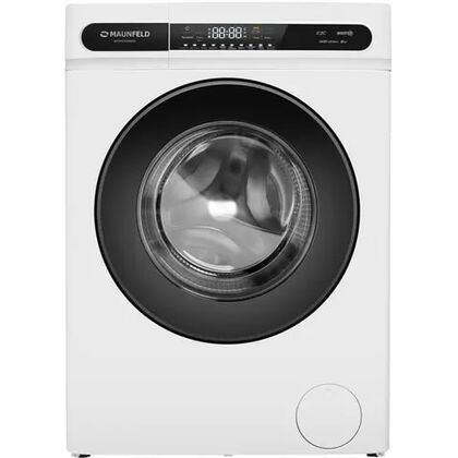 Стиральная машина фронт. Maunfeld MFWM148WH01 белый, 8 кг, инвертор, дисплей -да, глубина - 50 см, отжим - 1400 об/ мин