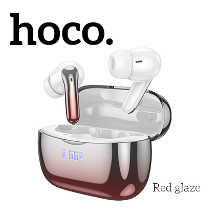 TWS наушники HOCO EQ16 Shine, внутриканальные, шумоподавление, микрофон, дисплей, красный (6942007619110)