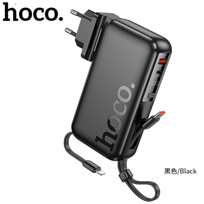 Внешний аккумулятор 10000mAh HOCO J131 Spirit, USB x1, Type-C x1, USB 18W x1, Type-C PD20 x1, QC3.0, дисплей, пластик, черный
