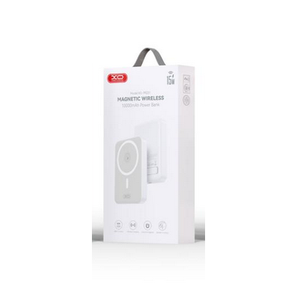 Внешний аккумулятор 10000mAh -XO- PR231, Type-C PD20 x1, QC3.0, магнит, беспроводная зарядка, пластик, белый