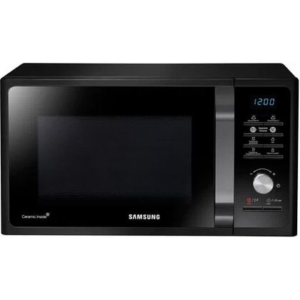 Микроволновая печь соло Samsung MS23F302 черный (800 Вт, объем - 23 л, управление: электронное)
