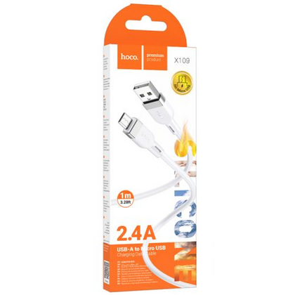 Кабель USB HOCO X109 Energy (MicroUSB, 1м, силиконовый, белый)