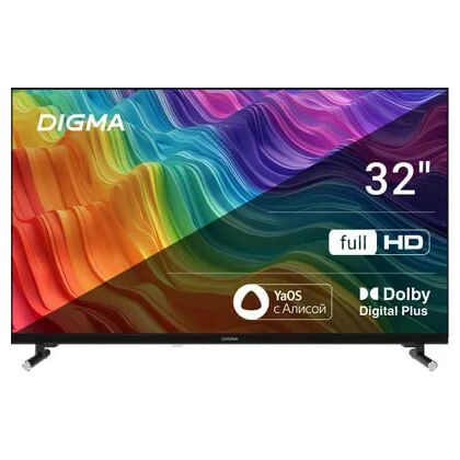 Телевизор 32" Digma DM-LED32SBB33 Smart TV, Full HD, 60 Гц, HDMI х3, USB х2, чёрный