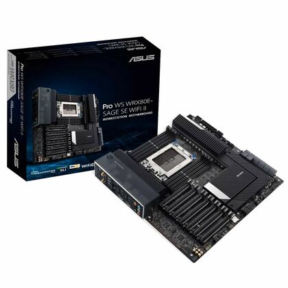 Материнская плата ASUS PRO WS WRX80E-SAGE SE WIFI II AMD WRX80 Ryzen Threadripper PRO extended-ATX workstation motherboard with Intel dual 10G LAN