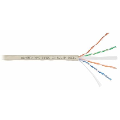 Кабель Cu UTP, Внутренний, 4x2x0.57, бухта 305м., Cat6, Nikomax нг(А)-LSLTx (NMC 9140L-IY)
