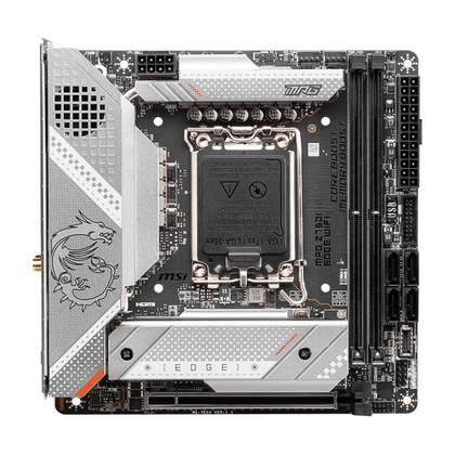 Материнская плата Msi LGA1700: MPG Z790I EDGE WIFI[Z790,4*DDR5,1*PCI Ex16,4*SATA3,3*M.2,4*USB 2.0,3*USB 3.2,HDMI,DisplayPort,Mini-ITX]