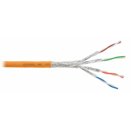 Кабель Cu SFTP, Внутренний, 4x2x0.58, бухта 500м., Cat6a, Nikomax нг(А)-HF (NMC 9555C-OR)
