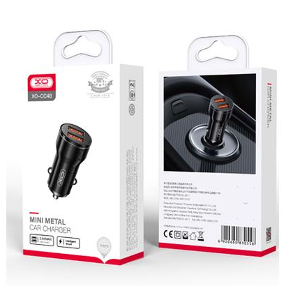 АЗУ -XO- 2.4А 2xUSB (CC48, черный)