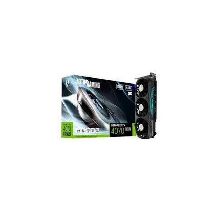 Видеокарта Zotac RTX4070 SUPER TRINITY ОС BLACK ED 12GB GDDR6X 192bit 3xDP HDMI  Premium Pack
