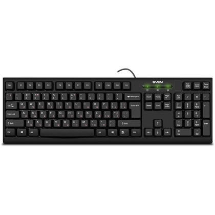 Клавиатура Sven KB-S300, проводная, классическая, USB, черный, кабель 1,5 м (SV-015756)