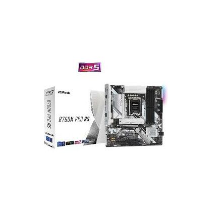 Материнская плата ASRock LGA1700: B760M PRO RS [Intel B760, 4xDDR5, 2xPCI-Ex16, 4хSATA3, 4хUSB3, 2хUSB2, 3xM.2, DP, HDMI, Micro-ATX]