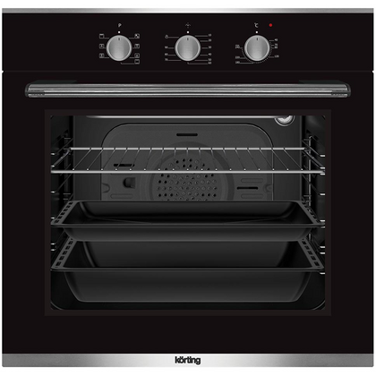 Электрический встраиваемый духовой шкаф Korting OKB 370 CMX черный ( объем - 60 л. t -240°)