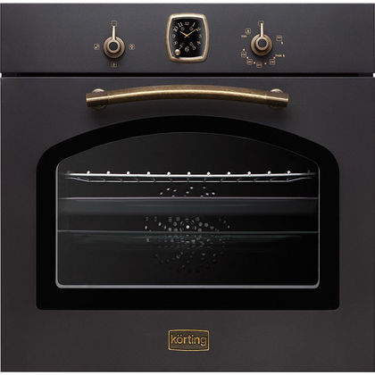 Газовый встраиваемый духовой шкаф Korting OGG 741 CRN черный ( объем - 67 л. t -250°)