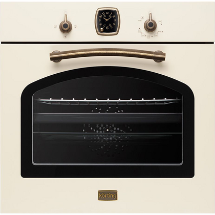 Газовый встраиваемый духовой шкаф KortingOGG 741 CRB бежевый/ бронза ( объем - 67 л. t -250°)