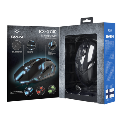 Мышь Sven RX-G740 оптическая, проводная, USB, игровая, с подсветкой, черный (SV-018344)