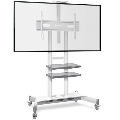 Мобильная стойка 50"-86" ONKRON TS1881 WHITE нагрузка max 90,9 кг, VESA max 800 х 500, белая