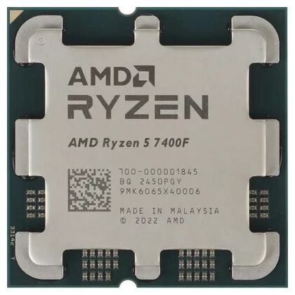 Процессор AM5 Ryzen 5 R5-7400F Tray 3,70 ГГц (4,70 ГГц), 6 ядер, 12 потоков, noGPU, Raphael, 65Вт (100-000001845)