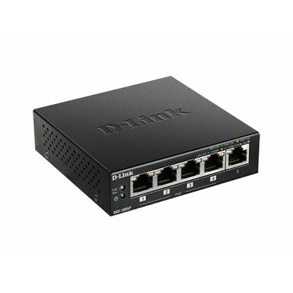 Неуправляемый POE-коммутатор 05 портов D-Link DGS-1005P/ B3A ( 5x1Гбит/ с, 4xPOE, PoE‑бюджет 60 Вт) корпус - металл