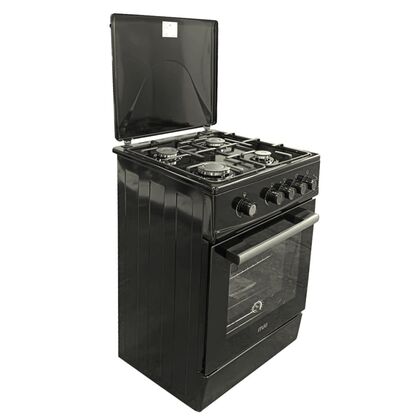 Плита комбинированная MIU UNO 51S черная (ГК конфорок, э/ поджиг конф., духовка электро, решетки - лама)